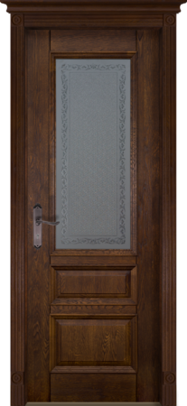 Входная дверь  - Межкомнатная дверь Массив ольхи ОКА модель Аристократ-2 ДО Орех античный