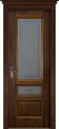 Входная дверь  - Межкомнатная дверь Массив ольхи ОКА модель Аристократ-3 ДО Орех античный