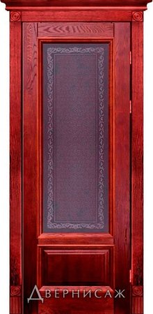 Входная дверь  - Межкомнатная дверь Массив ольхи ОКА модель Аристократ-4 ДО Махагон