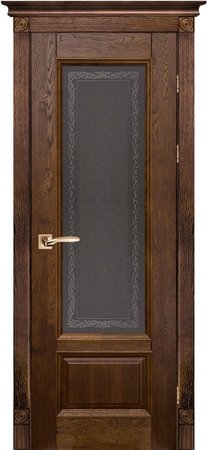 Входная дверь  - Межкомнатная дверь Массив ольхи ОКА модель Аристократ-4 ДО Орех античный