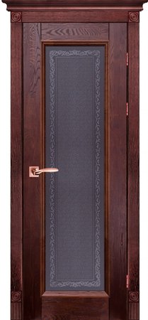 Входная дверь  - Межкомнатная дверь Массив ольхи ОКА модель Аристократ-5 ДО Махагон