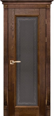 Входная дверь  - Межкомнатная дверь Массив ольхи ОКА модель Аристократ-5 ДО Орех античный