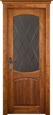 Входная дверь  - Межкомнатная дверь Массив ольхи ОКА модель Барроу ДО Орех Античный