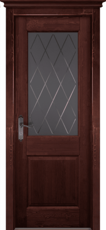 Входная дверь  - Межкомнатная дверь Массив ольхи ОКА модель Элегия ДО Махагон