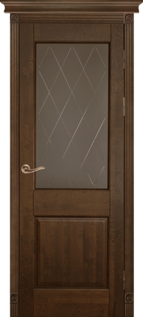 Входная дверь  - Межкомнатная дверь Массив ольхи ОКА модель Элегия ДО Орех античный