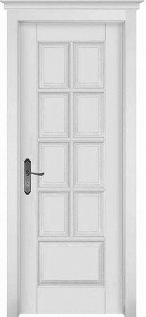 Входная дверь  - Межкомнатная дверь Массив ольхи ОКА модель Лондон ДГ Эмаль белая