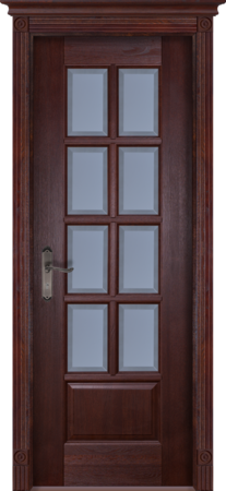 Входная дверь  - Межкомнатная дверь Массив ольхи ОКА модель Лондон ДО Махагон