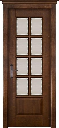 Входная дверь  - Межкомнатная дверь Массив ольхи ОКА модель Лондон ДО Орех античный