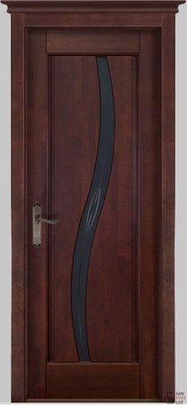 Входная дверь  - Межкомнатная дверь Массив ольхи ОКА модель Соло ДЧ Махагон