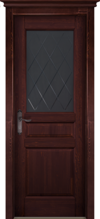 Входная дверь  - Межкомнатная дверь Массив ольхи ОКА модель Валенсия ДО Махагон