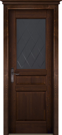 Входная дверь  - Межкомнатная дверь Массив ольхи ОКА модель Валенсия ДО Орех античный