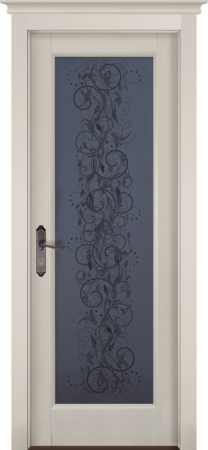 Входная дверь  - Межкомнатная дверь Массив ольхи ОКА модель Витраж ДО Эмаль белая