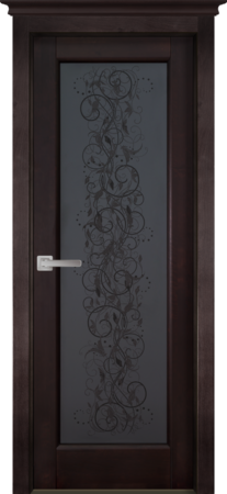 Входная дверь  - Межкомнатная дверь Массив ольхи ОКА модель Витраж ДО Венге