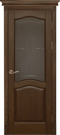 Входная дверь  - Межкомнатная дверь Массив сосны ОКА модель Лео ДО Орех античный