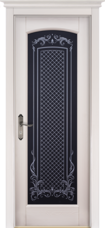 Входная дверь  - Межкомнатная дверь Массив сосны ОКА модель Витраж ДО Слоновая кость