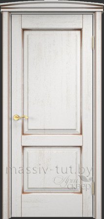 Входная дверь  - Межкомнатная дверь Массив сосны Поставы модель 13 ДО белая эмаль и патина