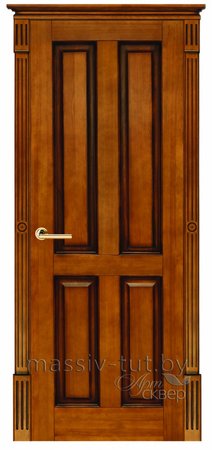 Входная дверь  - Межкомнатная дверь Массив сосны Поставы модель 15 ДГ 10% орех и патина
