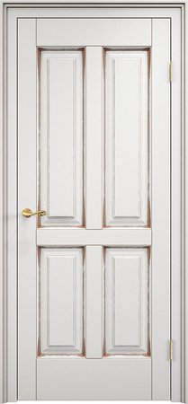 Входная дверь  - Межкомнатная дверь Массив сосны Поставы модель 15 ДГ белая эмаль и патина