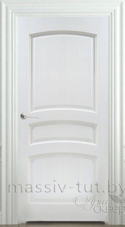 Входная дверь  - Межкомнатная дверь Массив сосны Поставы модель 16 ДГ белая эмаль