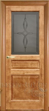 Входная дверь  - Межкомнатная дверь Массив сосны Поставы модель 5 ДО 10% орех 