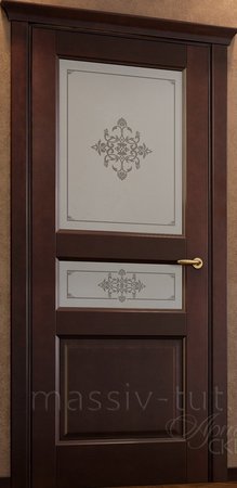 Входная дверь  - Межкомнатная дверь Массив сосны Поставы модель 5 ДО 15% орех